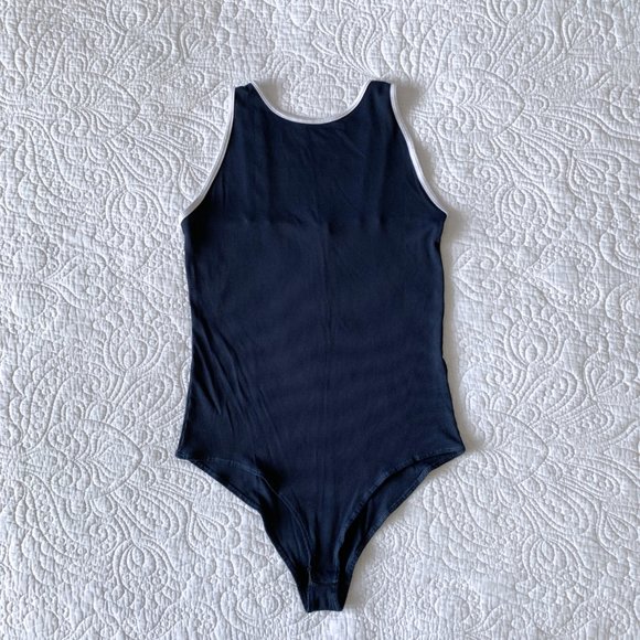Zara Ribbed Bodysuit Navy - Picture 4 of 5